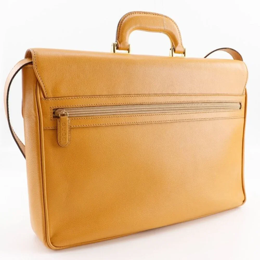 Gucci Vintage Calfskin Yellow Business Bag